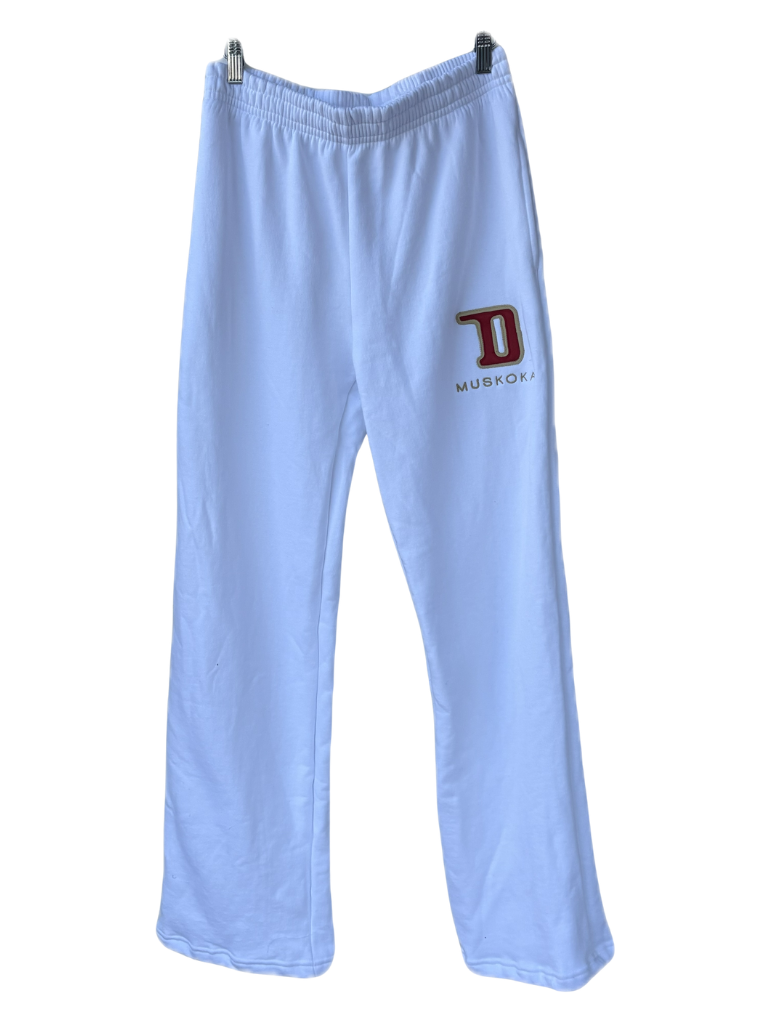 "D" Wide Leg Sweatpants - White