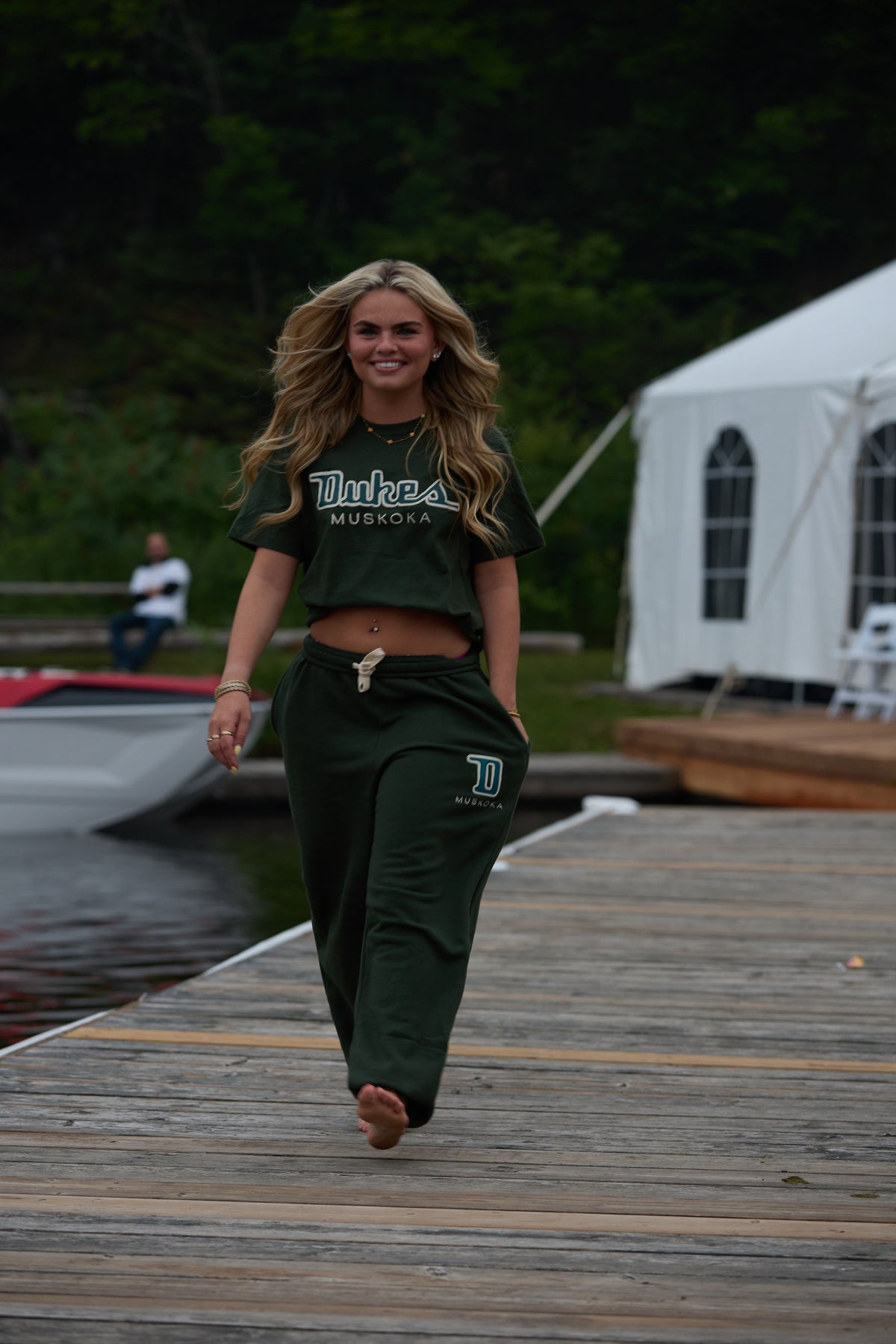 "D" Sweatpants Forest Green