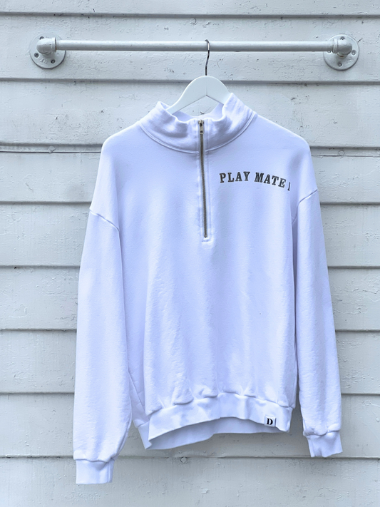 Duke's Playmate Quarter Zip Sweatshirt White